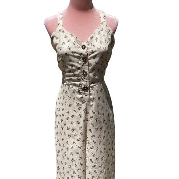 SIENNA SKY NEW WOMENS JUMPSUIT FLAIR FLORAL OPEN BACK LARGE - Picture 5 of 9